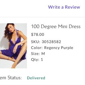 Free People Purple 100 Degree Mini Dress